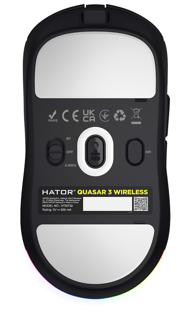 Фото - Уценка - Мышь беспроводная игровая Hator Quasar 3 Wireless Black (HTM730)