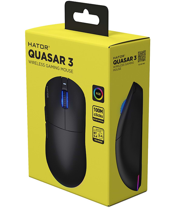 Фото - Уценка - Мышь беспроводная игровая Hator Quasar 3 Wireless Black (HTM730)