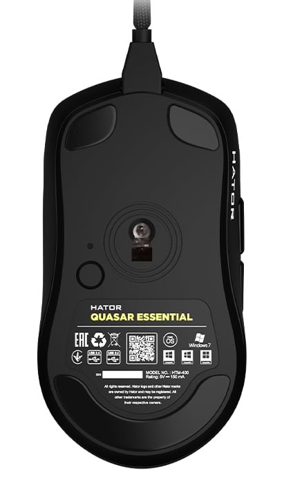 Фото - Миша дротова ігрова Hator Quasar Essential Black (HTM-400)