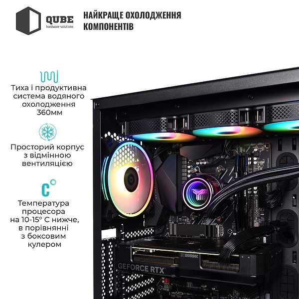 Фото - Системный блок QUBE QB i9 13900KF RTX 3060 12GB Z1 6410 (i913900KFRTX306012GBZ16410)
