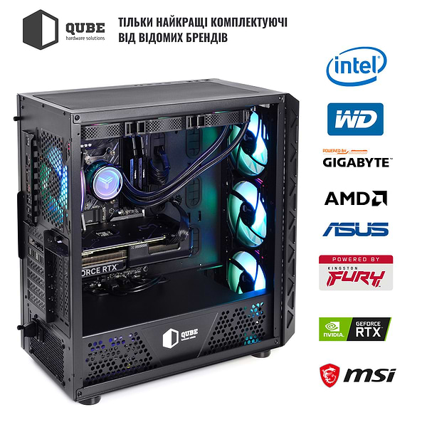 Фото - Системный блок QUBE QB i9 13900KF RTX 4080 16GB Z1 321010 (i913900KFRTX408016GBZ1321010)