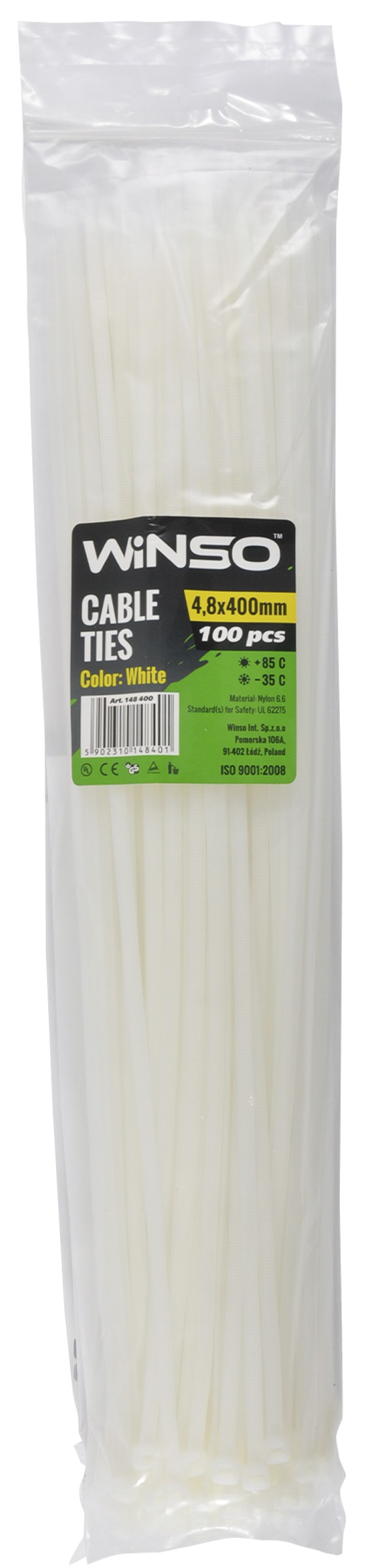 Набір хомутів Winso білі 4,8x400 (148400)
