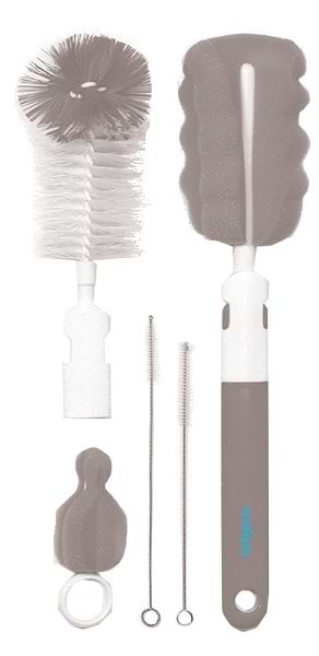 Йоржик для дитячих пляшечок BabyOno набір зі змінною ручкою, сірий (735/03)