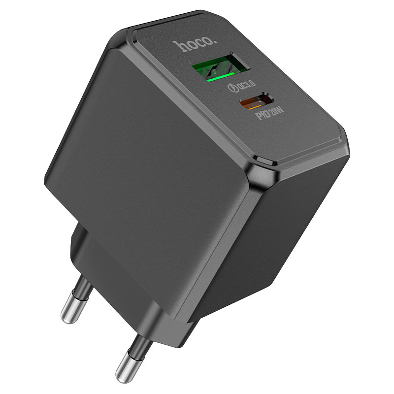Сетевое зарядное устройство HOCO CS14A Ocean PD20W+QC3.0 charger Black (6942007603898)