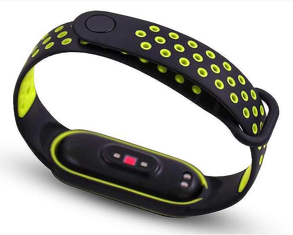 Фото - Ремінець для фітнес-браслету BeCover Vents Style for Xiaomi Mi Smart Band 7 Black-Green (710505)