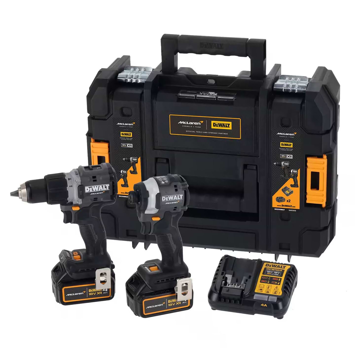 Набір електроінструментів DeWALT F1 TEAM LIMITED EDITION 18В XR Li-lon (DCK200MP2T) - Фото 1