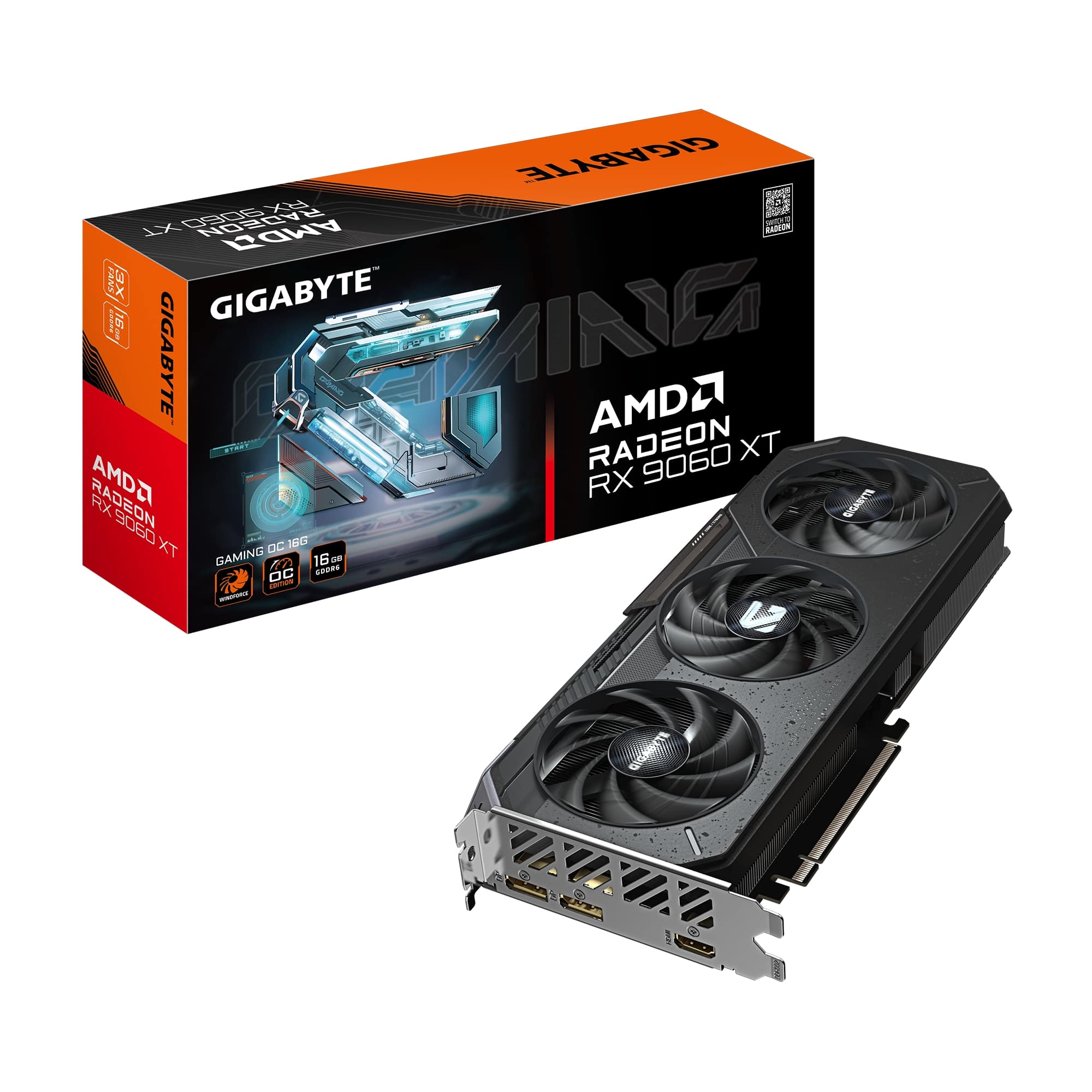 Відеокарта Gigabyte PCI-Ex Radeon RX 9060 XT Gaming OC 16G (GV-R9060XTGAMING OC-16GD)