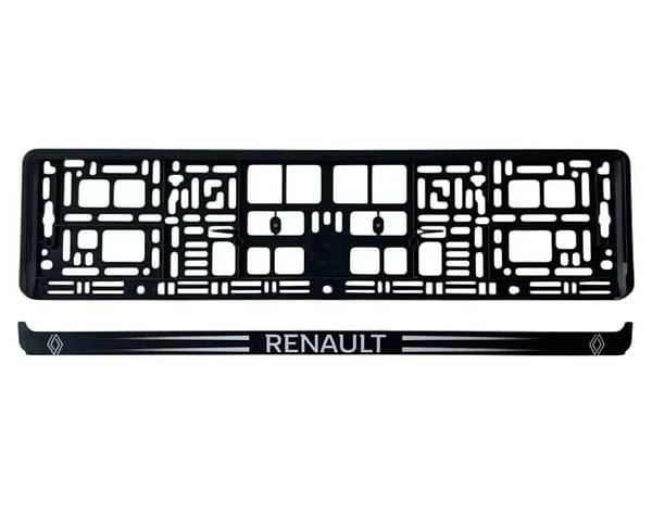 Фото - Рамка під номер Poputchik пластик з літерами Renault (24-123-IS)