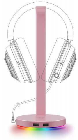 Фото - Подставка для наушников Razer Base Station V2 Chroma Quartz (RC21-01510200-R3M1)