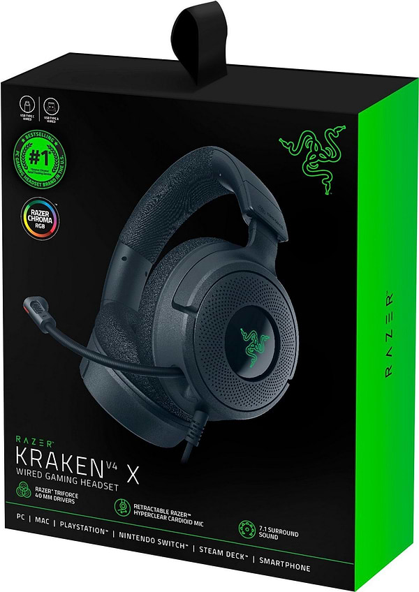 Фото - Гарнітура дротова ігрова Razer Kraken V4 X (RZ04-05180100-R3M1)