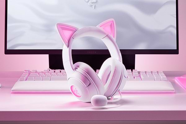 Фото - Гарнітура дротова ігрова Razer Kraken Kitty V2 White (RZ04-04730600-R3M1)