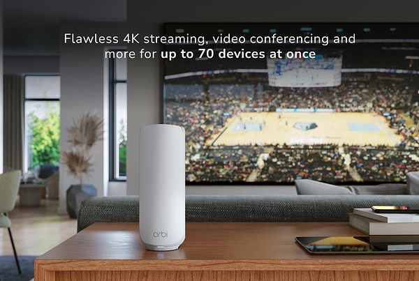 Фото - MESH система WiFi7 Netgear Система WiFi-Mesh NETGEAR Orbi RBE373 BE5000, 3мод, білий