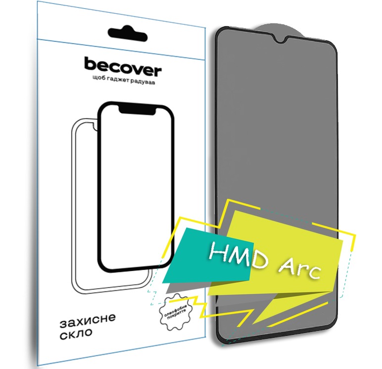 Защитное стекло для смартфона BeCover for HMD Arc Black (713412) - Фото 1