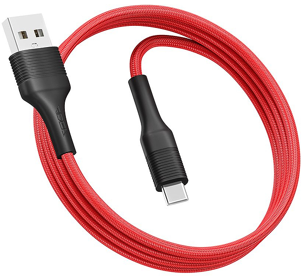 Фото - Кабель синхронизации данных Ridea StablePro Type-C 3A Red-Black (RC-ST74)