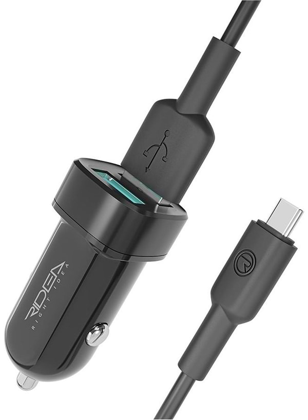 Фото - Автомобільний зарядний пристрій Ridea Grand Type-C 2USB 2.4 A Black (RCC-21212)