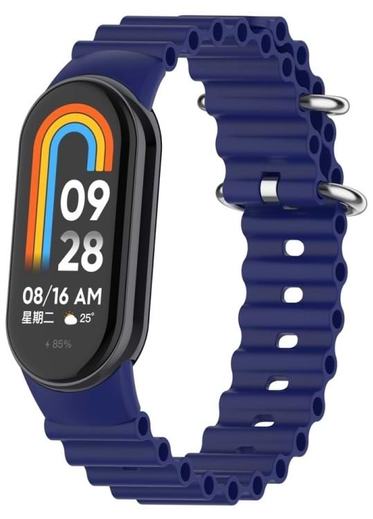 Фото - Ремінець для фітнес-браслету BeCover Wave Style for Xiaomi Mi Smart Band 8 / 9 / 10 Deep Blue (714352)