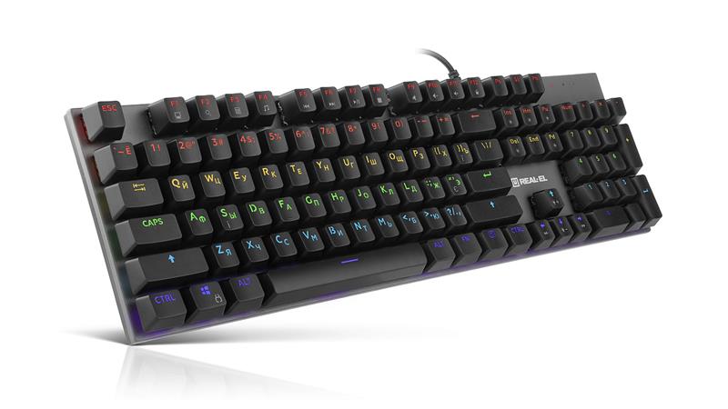 Фото - Клавиатура проводная REAL-EL M 13 Grey USB (EL123100045)