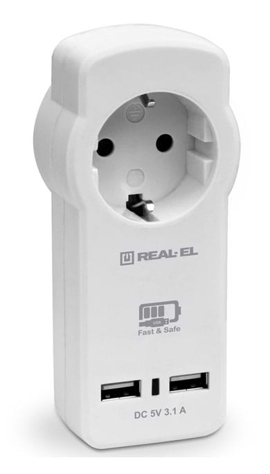 Фото - Сетевое зарядное устройство REAL-EL CS-30 White