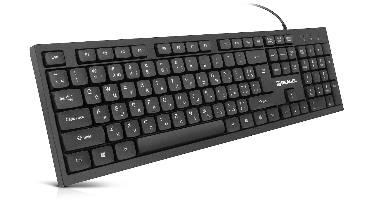 Клавіатура дротова REAL-EL RK-510 Black (EL123100053)