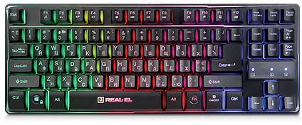 Фото - Клавиатура проводная игровая REAL-EL 8710 TKL Backlit USB Black