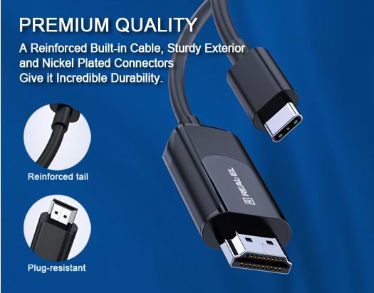 Фото - Кабель REAL-EL CHD-180 USB Type-C to HDMI 1.8m Black (EL123500044)