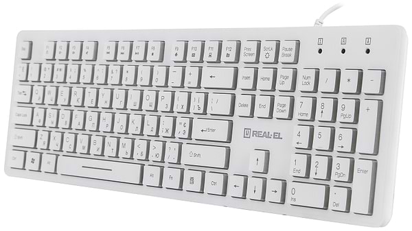 Фото - Клавіатура дротова REAL-EL Comfort 7070 White USB