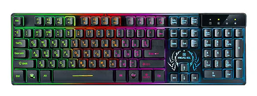 Фото - Клавіатура дротова ігрова REAL-EL Comfort 7090 Backlit USB Black