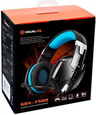 Фото - Гарнитура проводная игровая REAL-EL GDX-7500 Black-Blue