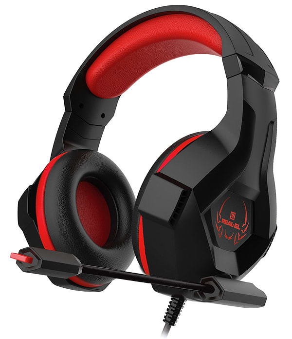Фото - Гарнітура дротова ігрова REAL-EL GDX-7575 Black/Red