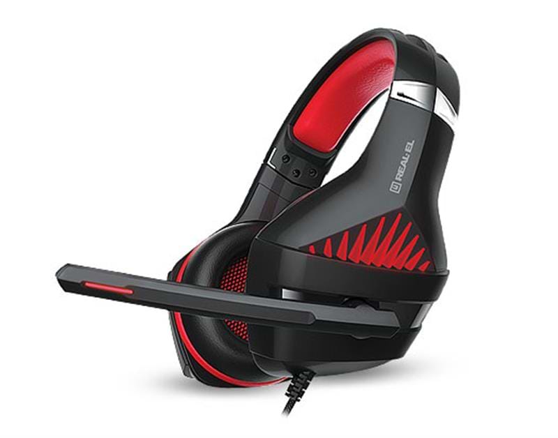 Гарнітура дротова ігрова REAL-EL GDX-7600 Black/Red - Фото 1