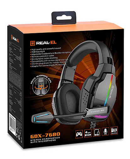 Фото - Гарнитура проводная игровая REAL-EL GDX-7680 Black