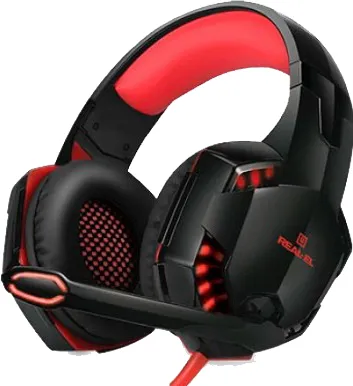 Гарнітура дротова ігрова REAL-EL GDX-8000 Vibration Surround 7.1 BackLit Black-Red - Фото 1
