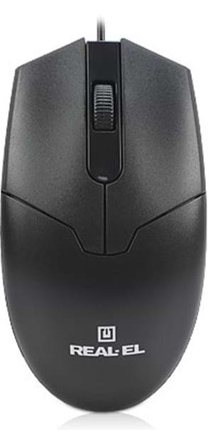 Миша дротова REAL-EL RM-208 Black USB - Фото 1