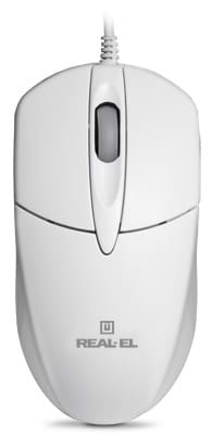 Мышь проводная REAL-EL RM-211 USB White - Фото 1