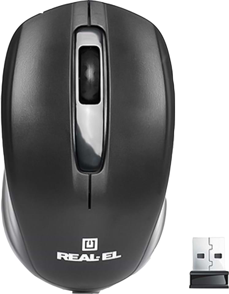 Мышь беспроводная REAL-EL RM-301 Black USB - Фото 1