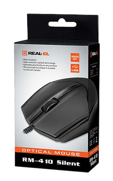 Фото - Мышь проводная REAL-EL RM-410 Silent Black USB