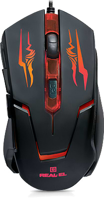 Миша дротова REAL-EL RM-520 Gaming Black - Фото 1