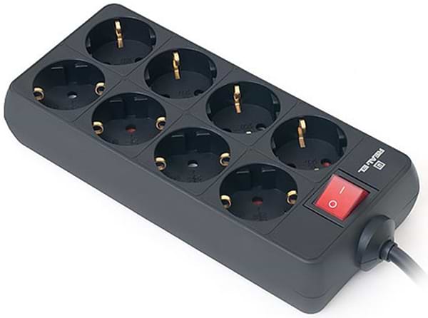 Фото - Сетевой фильтр REAL-EL RS-8 Protect 1.8m Black