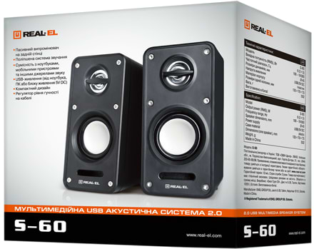 Фото - Компьютерная акустика компактная 2.0 REAL-EL S-60