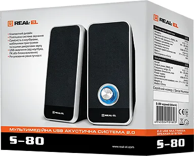Фото - Комп'ютерна акустика компактна 2.0 REAL-EL S-80