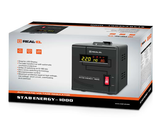 Фото - Стабілізатор напруги REAL-EL STAB ENERGY-1000