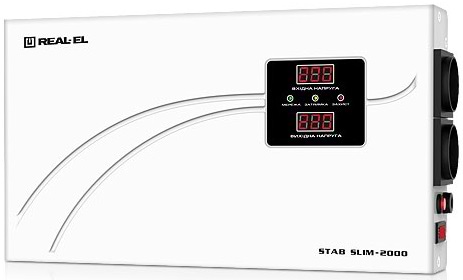Фото - Стабилизатор напряжения REAL-EL STAB SLIM-2000 White