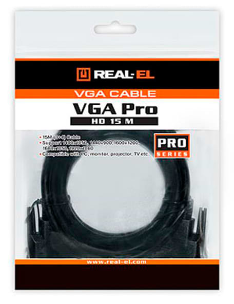 Фото - Кабель VGA REAL-EL VGA 1.8m HD15M Pro Black (EL123500043)