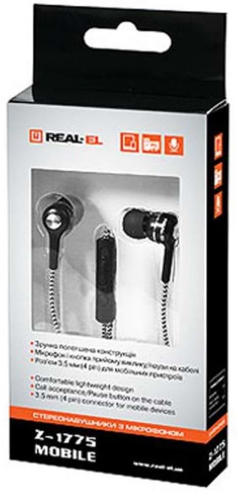 Фото - Наушники вкладыши REAL-EL Z-1775 Black-White
