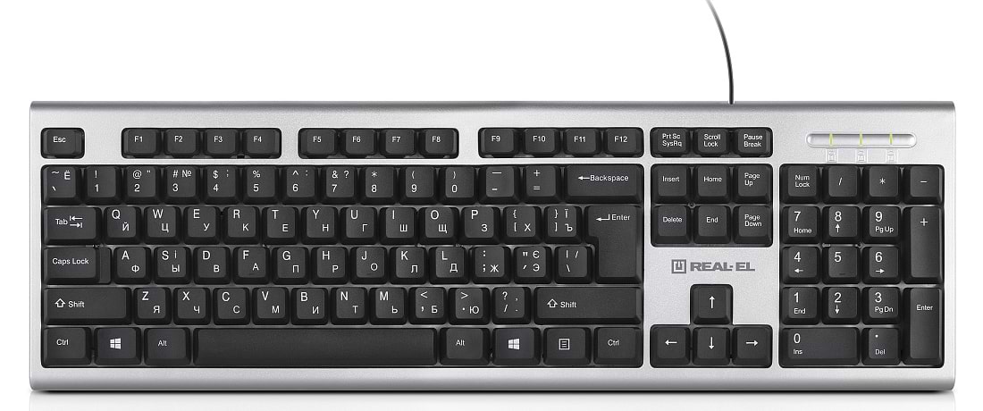 Клавіатура дротова REAL-EL Standard 507 Silver USB - Фото 1