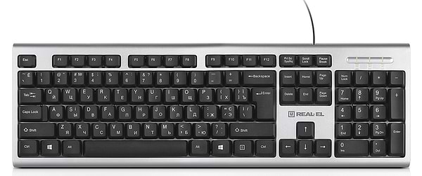 Фото - Клавіатура дротова REAL-EL Standard 507 Silver USB