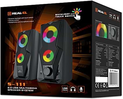 Фото - Комп'ютерна акустика компактна 2.0 REAL-EL S-111 Black