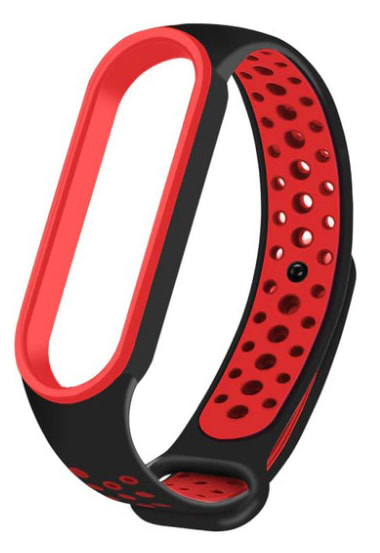 Ремешок для фитнес-браслета BeCover Vents Style for Xiaomi Mi Smart Band 7 Black-Red (710506)