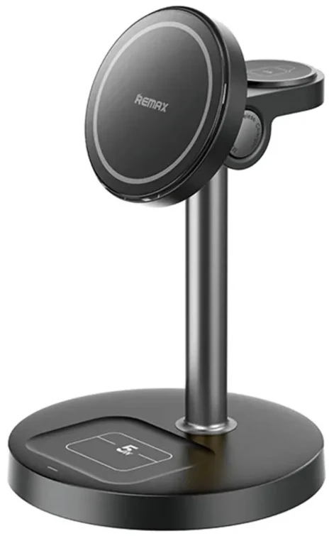 Бездротовий зарядний пристрій Remax 20.5W upgrade free desktop magnetic 3 in 1 wireless charger CW01 Black (6954851256243)