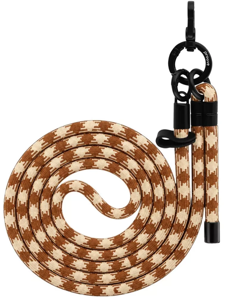 Ремінець для смартфону Proove Twist Check Cross-Body Strap beige/brown (PSBSUNCC1565)